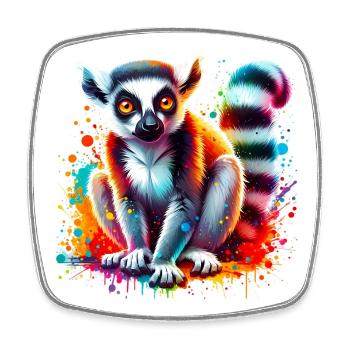 Lemur - Square fridge magnet - white - Front