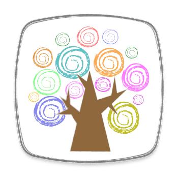 Colorful Spiral Baum Design - Viereckiger Kühlschrankmagnet - Weiß - Vorne
