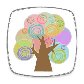 Tree Minimalist - Square fridge magnet - white - Front