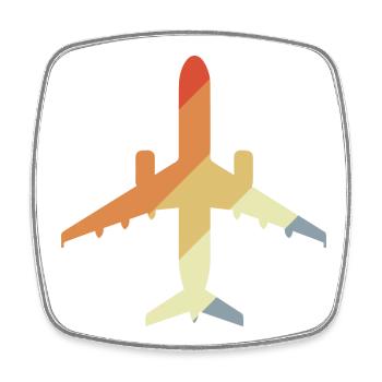 Flugzeug Retro - Viereckiger Kühlschrankmagnet - Weiß - Vorne