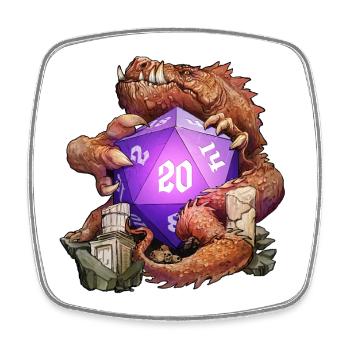 The Dragon Roll - Square fridge magnet - white - Front
