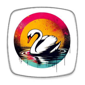 Swan - Square fridge magnet - white - Front