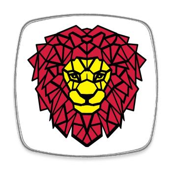 Loewe big cat - Square fridge magnet - white - Front