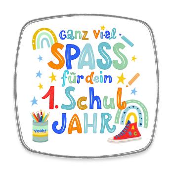 School, First Grade - Square fridge magnet - white - Front