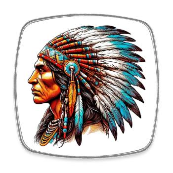 American Indian American - Square fridge magnet - white - Front