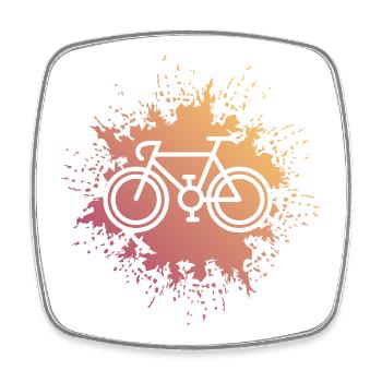 Fahrrad Splash Rennrad Gravel Farben Farbkleks - Viereckiger Kühlschrankmagnet - Weiß - Vorne