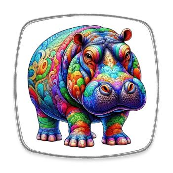 Hippopotamus - Square fridge magnet - white - Front