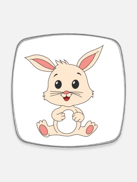 Lapin Lapin - Magnet carré - blanc