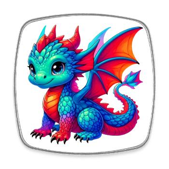 Dragon - Square fridge magnet - white - Front