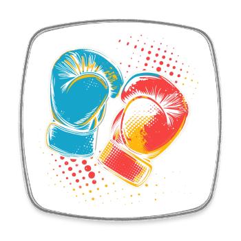 Boxing Gloves Graphic - Square fridge magnet - white - Front