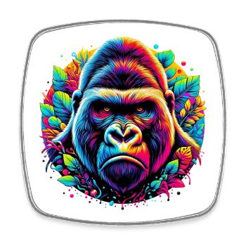 Gorilla - Square fridge magnet - white - Front