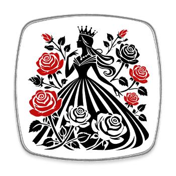 Reine aux roses : Votre élégance en pleine floraison - Magnet carré - blanc - Devant