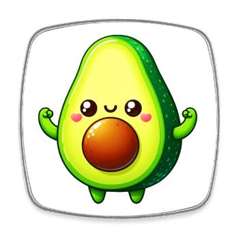 Avocado - Square fridge magnet - white - Front