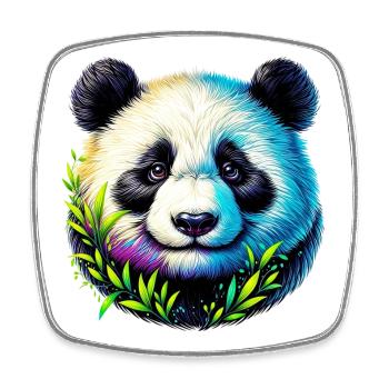 Panda - Viereckiger Kühlschrankmagnet - Weiß - Vorne
