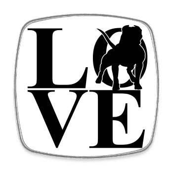American Bulldog Love Dog Motif - Square fridge magnet - white - Front