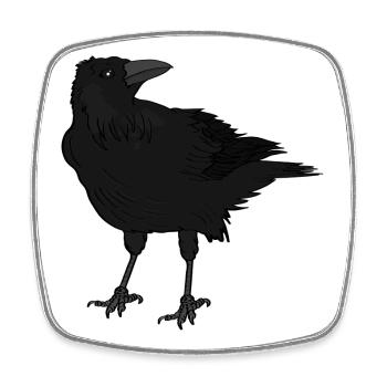 A crow - Square fridge magnet - white - Front