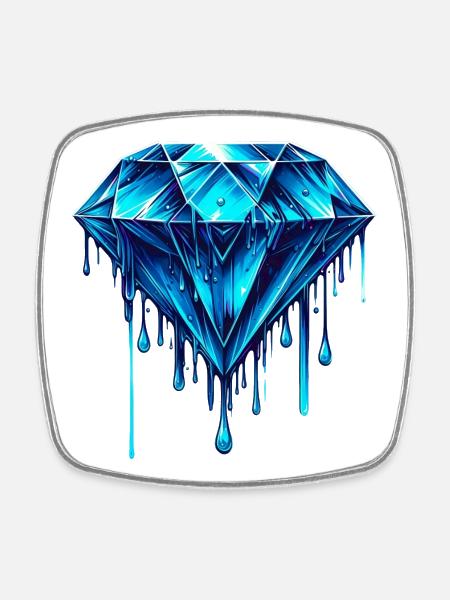Diamant - Viereckiger Kühlschrankmagnet - Weiß