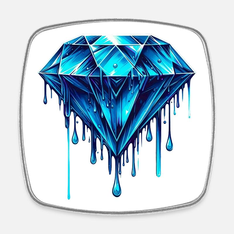 Diamant - Viereckiger Kühlschrankmagnet - Weiß