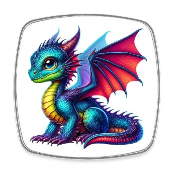 Dragon - Square fridge magnet - white - Front