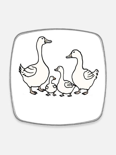 Gans - Viereckiger Kühlschrankmagnet - Weiß