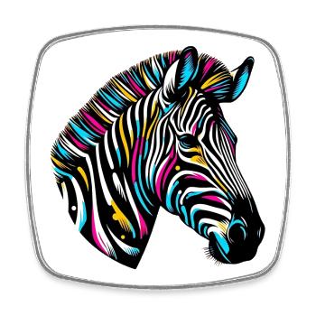 Zebra - Viereckiger Kühlschrankmagnet - Weiß - Vorne