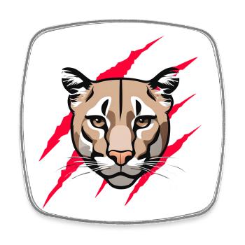 my cougar - Square fridge magnet - white - Front