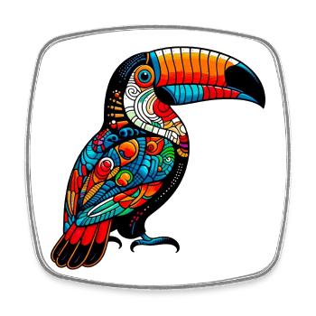 Toucan - Square fridge magnet - white - Front