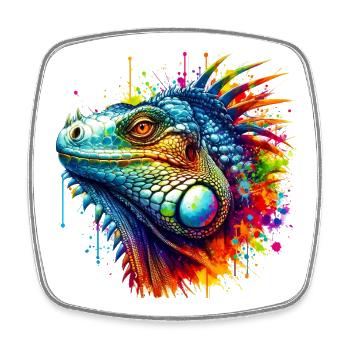 Iguana - Square fridge magnet - white - Front