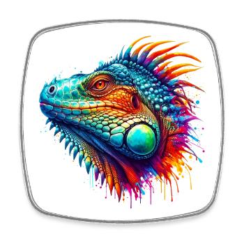 Iguana - Square fridge magnet - white - Front
