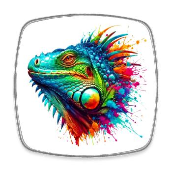 Iguana - Square fridge magnet - white - Front
