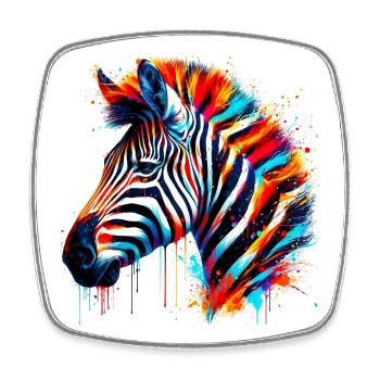 Zebra - Viereckiger Kühlschrankmagnet - Weiß - Vorne