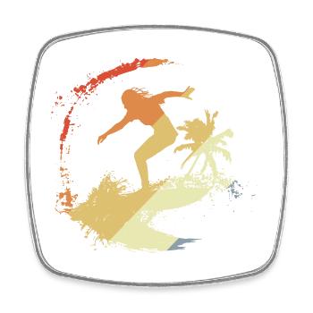 Surfer 80s - Square fridge magnet - white - Front
