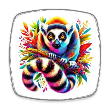 Lemur - Square fridge magnet - white - Front