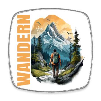 Wandern - Viereckiger Kühlschrankmagnet - Weiß - Vorne