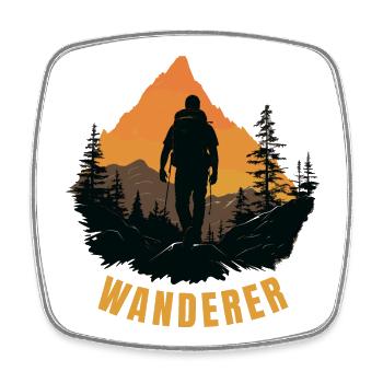 Wanderer - Viereckiger Kühlschrankmagnet - Weiß - Vorne