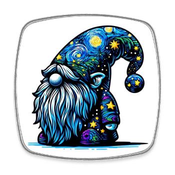 Gnom - Viereckiger Kühlschrankmagnet - Weiß - Vorne