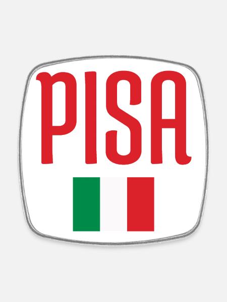 Vibrant Italy Flag and PISA Heritage Design - Square fridge magnet - white