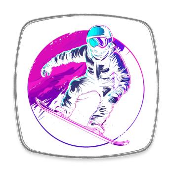 Snowboarder Illustration - Square fridge magnet - white - Front