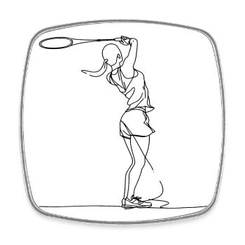 Badminton Girls - Square fridge magnet - white - Front