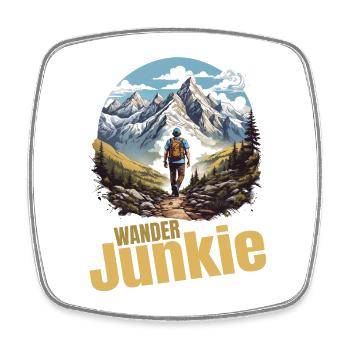 Wander Junkie - Viereckiger Kühlschrankmagnet - Weiß - Vorne