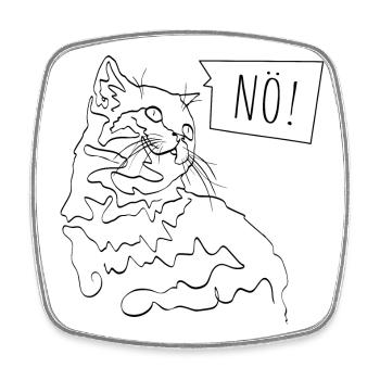 Lower Austria - Cat in Line Art Cat Lover - Square fridge magnet - white - Front