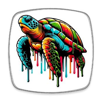 Turtle - Square fridge magnet - white - Front