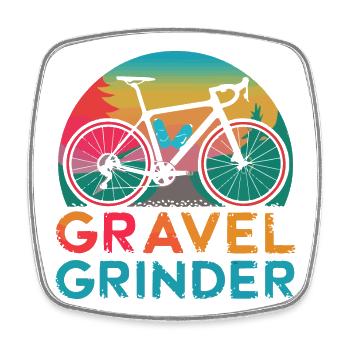 Gravel Grinder Bike Sunset - Viereckiger Kühlschrankmagnet - Weiß - Vorne