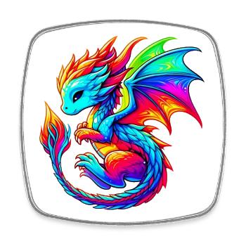 Dragon - Square fridge magnet - white - Front
