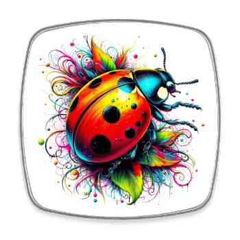 Coccinelle - Magnet carré - blanc - Devant