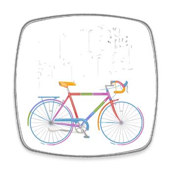 Futuristisches Fahrraddesign - Viereckiger Kühlschrankmagnet - Weiß - Vorne