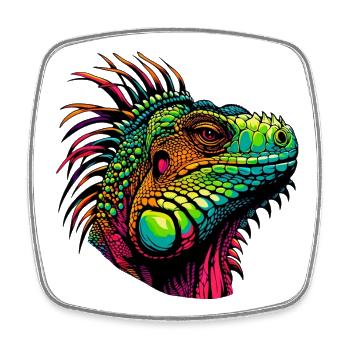 Iguana - Square fridge magnet - white - Front