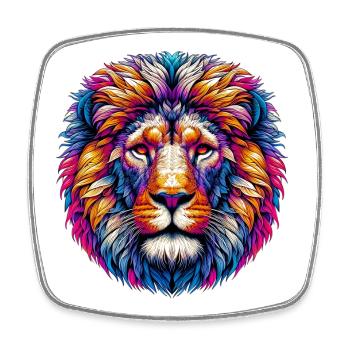 Lion - Square fridge magnet - white - Front