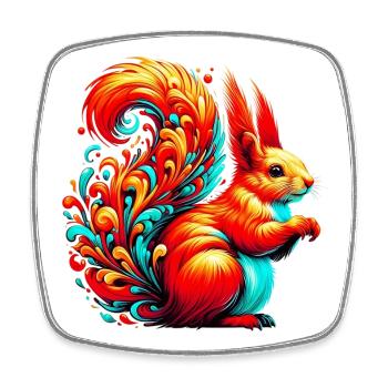 Squirrel - Square fridge magnet - white - Front