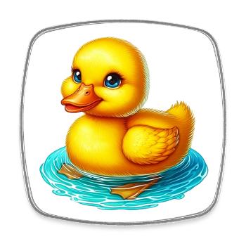 Ente Ente Ente Ente Ente - Viereckiger Kühlschrankmagnet - Weiß - Vorne